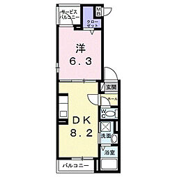 クラリエート 1DKの間取図画像