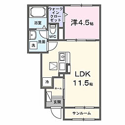 オリエンタルレジデンスVIII 1LDKの間取図画像