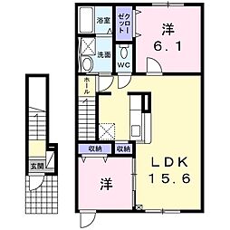 フィオーレ 2LDKの間取図画像