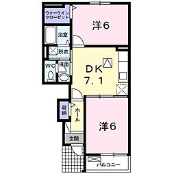 アンジェリカーレ 2DKの間取図画像