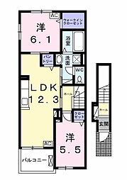 シャレー11 II 2LDKの間取図画像