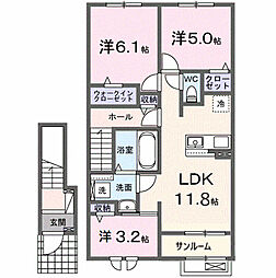 エトリエI 3LDKの間取図画像