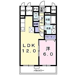 ライラックガーデン 1LDKの間取図画像
