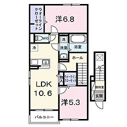 エテルネルII 2LDKの間取図画像