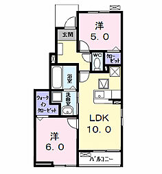 ユグランス(Juglans) 2LDKの間取図画像