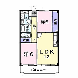 カーサエスペランサ 2LDKの間取図画像
