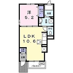 ニューエアリー 1LDKの間取図画像