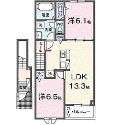 セイバリーV 2LDKの間取図画像