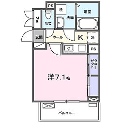 アルバルーチェ 1Kの間取図画像