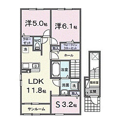 ドマーニ 土崎港 2SLDKの間取図画像