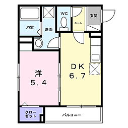 ワイズフラット 1DKの間取図画像
