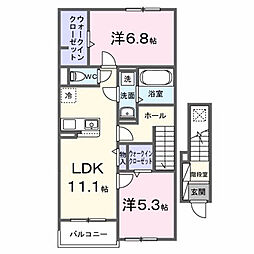 「仮称」ファビオ本田町 2LDKの間取図画像