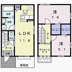 さくらV 2LDKの間取図画像