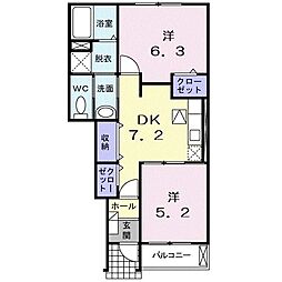 間取図画像 2DK