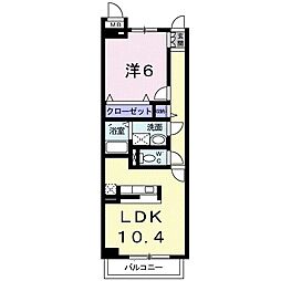 プロスパーさくら 1LDKの間取図画像