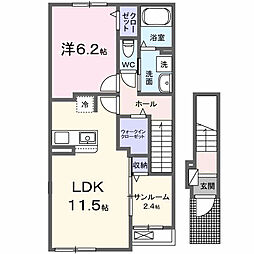 グランド SASO 1LDKの間取図画像
