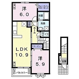 グランソレイユ 2LDKの間取図画像