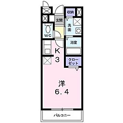 パストラル 1Kの間取図画像