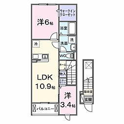 ペリドット 2LDKの間取図画像