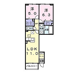 オルヴィエート 2LDKの間取図画像