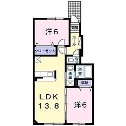 ヴィラ佐藤E 2LDKの間取図画像