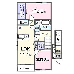 ルミエール III 2LDKの間取図画像