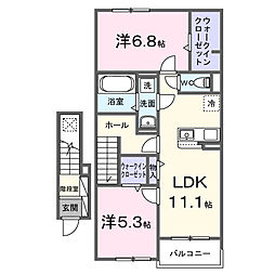 ルミエール III 2LDKの間取図画像