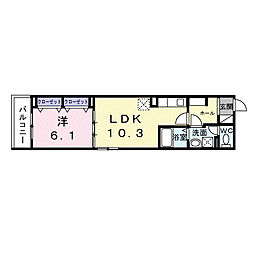 砂山南1丁目アパート(028694701) 1LDKの間取図画像