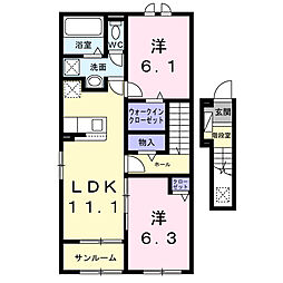 Sun Field 2LDKの間取図画像