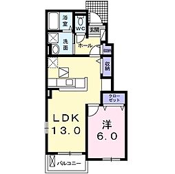 グランディール2 1LDKの間取図画像