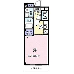 ブレスィング幕張 ワンルームの間取図画像