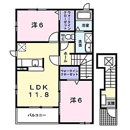 エレガンスブライトK 2LDKの間取図画像