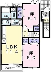 アニメートハウスB 2LDKの間取図画像