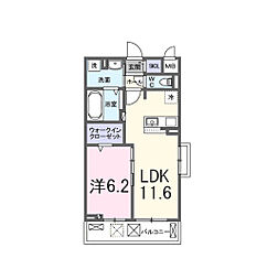 ロジュマンK 1LDKの間取図画像