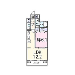 ロジュマンK 1LDKの間取図画像