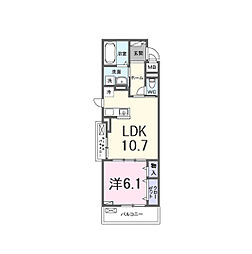 ロジュマンK 1LDKの間取図画像