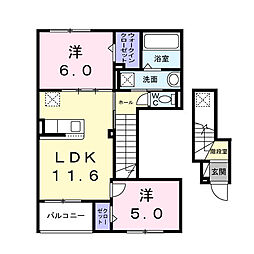 パルクヴィラIII 2LDKの間取図画像