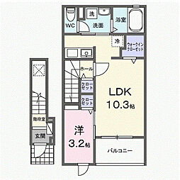 EAST HILL G 1LDKの間取図画像