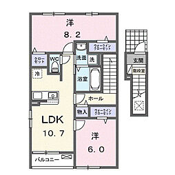 アンジェ 2LDKの間取図画像