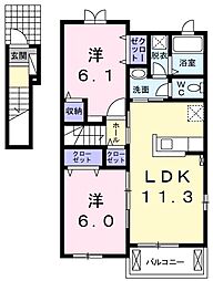ローレンスハイツ 2LDKの間取図画像