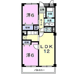 エスポワール 2LDKの間取図画像