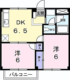 コーポ,SS 2DKの間取図画像