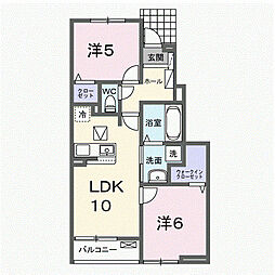 プリムヴェール ヒルズ III 2LDKの間取図画像