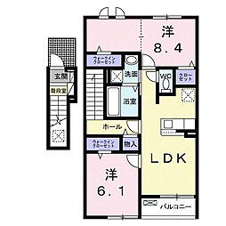 プリムヴェール ヒルズ III 2LDKの間取図画像