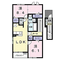 プリムヴェール ヒルズ III 2LDKの間取図画像