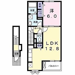 ポルト・ボヌールM1 1LDKの間取図画像