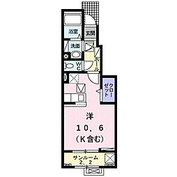 レガリア医学部前 ワンルームの間取図画像