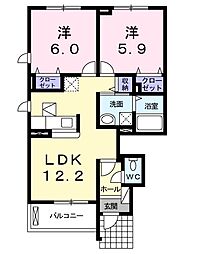 PixyDoll1 2LDKの間取図画像