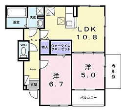 西水元2丁目アパート(028741601) 2LDKの間取図画像