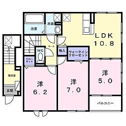西水元2丁目アパート(028741601) 3LDKの間取図画像